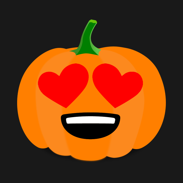 Pumpkin Emoji Heart Eyes - Emoji - T-Shirt | TeePublic