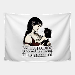 baby breastfeeding mom respect sacred and special design Tapestry