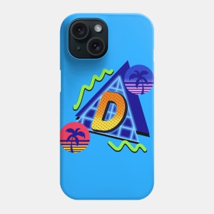 Initial Letter D - 80s Synth Phone Case