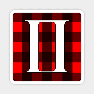 Gemini Zodiac Horoscope Buffalo Plaid Square Monogram Magnet