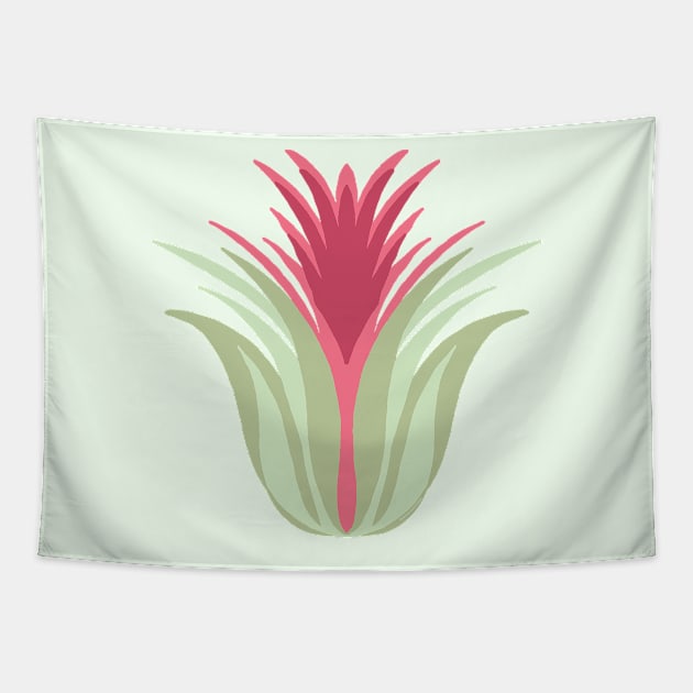 Air Plant Green and Red Tones Tapestry by Rosemarie Guieb Designs