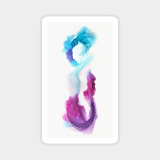 Creative abstract artwork made with translucent ink colors. Alcohol ink. Style incorporates the swirls of marble or the ripples of agate.  Abstract painting, can be used as a trendy background. Magnet