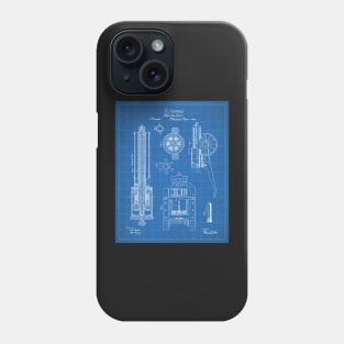 Gatling Machine Gun Patent - Gun Lover Gun Shop Art - Blueprint Phone Case