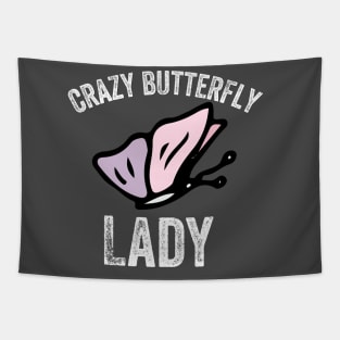 Crazy Butterfly Lady Tapestry