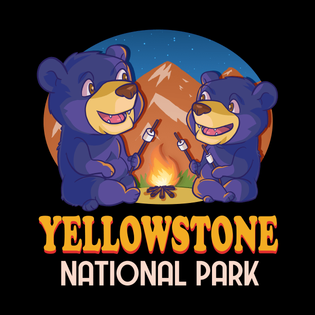 Yellowstone National Park Black Bear Camping by Noseking