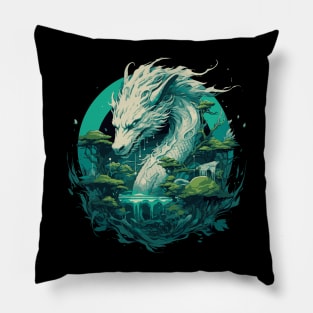 Green Wood Dragon Pillow