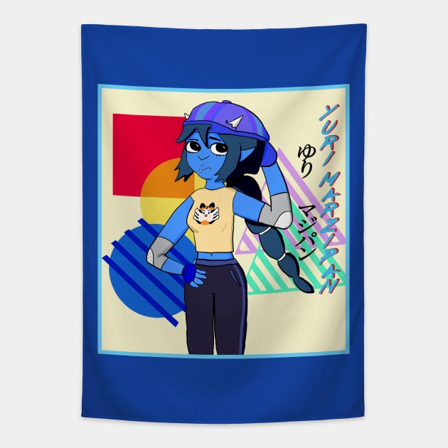 Yuri Marzipan the Oni - Cool Gal (blue scheme) Tapestry by VixenwithStripes