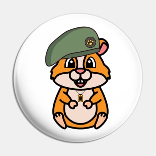 Green Beret Hamster Pin