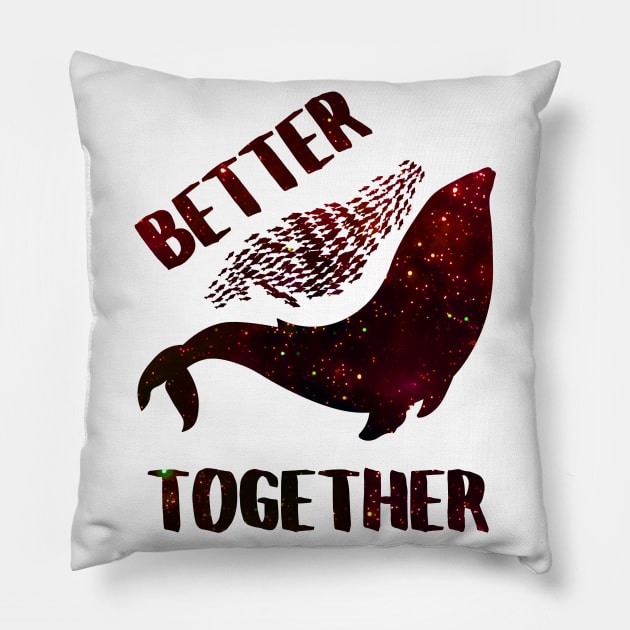 Shining Red Whale Pillow by FullMoon