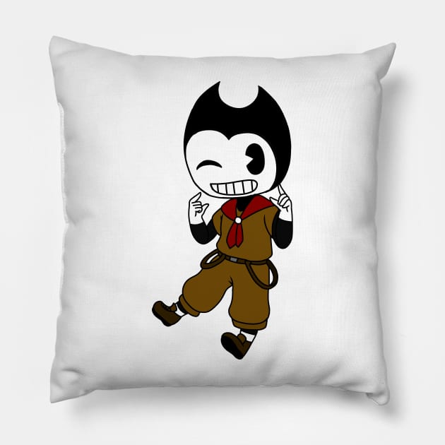 bendy scout chibi Pillow by LillyTheChibi