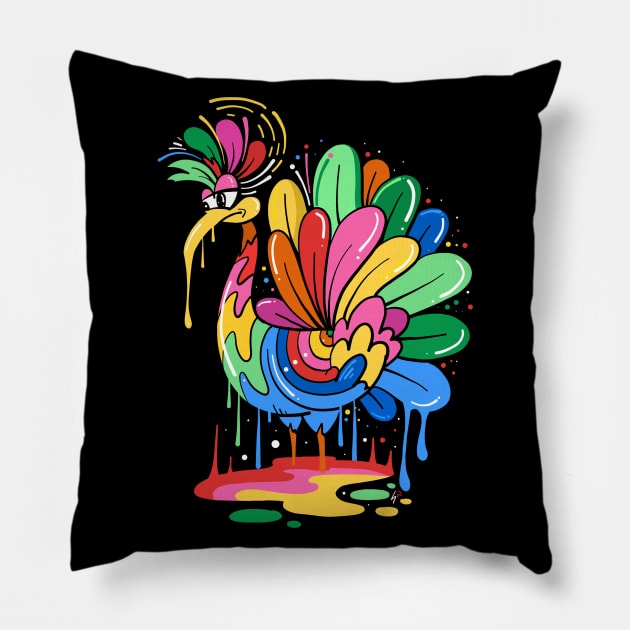 Rainbow Bird Pillow by ms_wearer