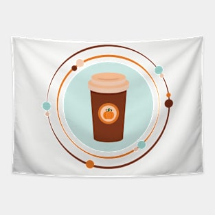 Pumpkin spice latte holiday design Tapestry