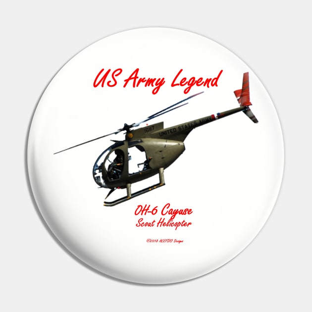 OH-6 Cayuse Design Pin by acefox1