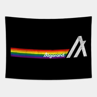 Algorand ALGO Crypto Retro Rainbow Stripe Tapestry