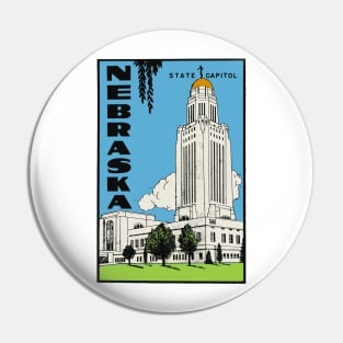 Vintage Style Nebraska Capitol Pin