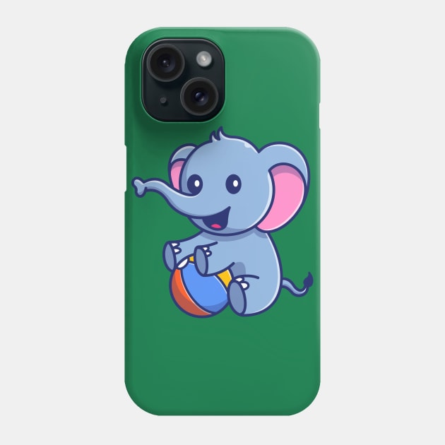 Cute Elephant Playing Ball Cartoon Phone Case by Catalyst Labs