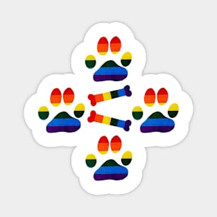 Rainbow Paws and Bones Magnet