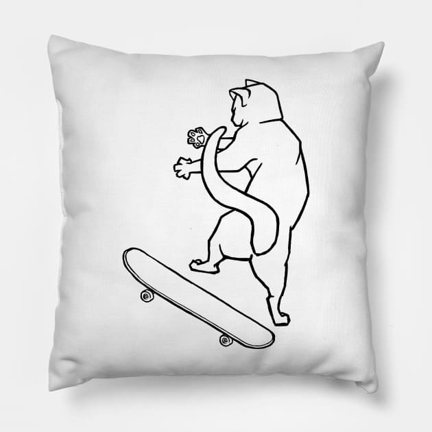 Heelflip Meow Pillow by myweirdbrain