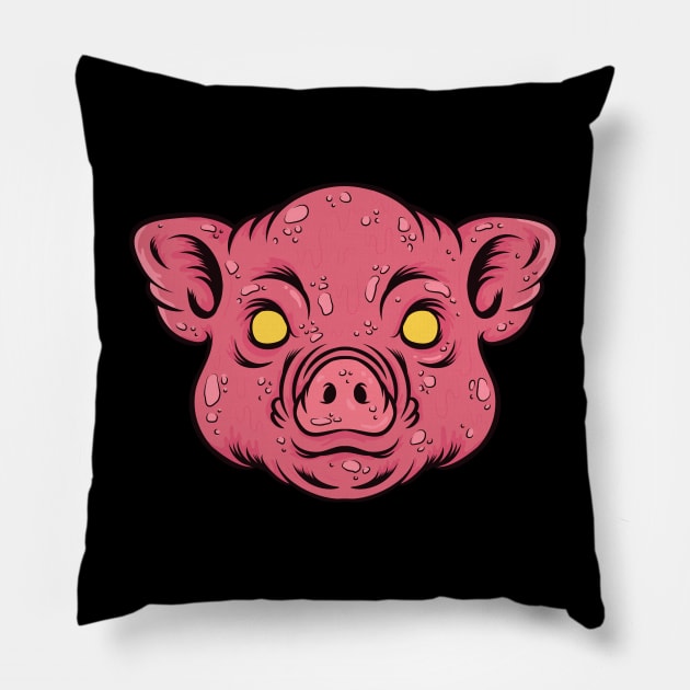 Scary Pig Pillow by haloakuadit