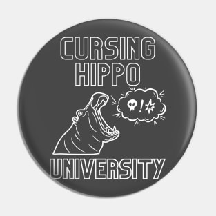 Cursing Hippo University Pin