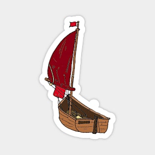 Red sail dinghy Magnet