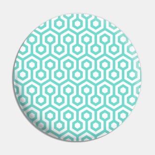 Geometric Pattern: Looped Hexagons: Blue Pin