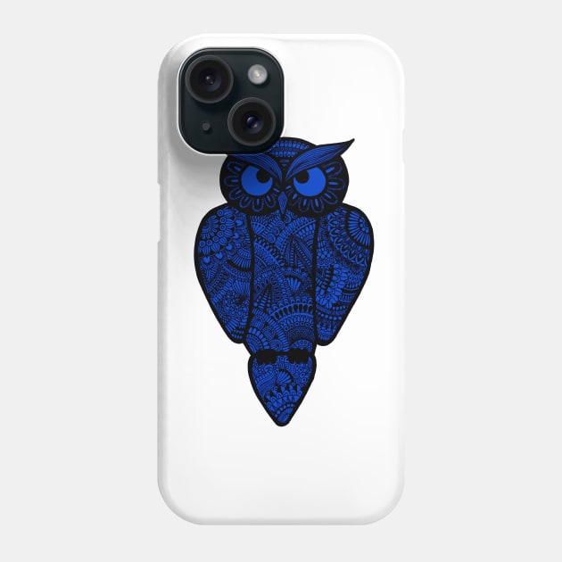 Owl (dark blue) Phone Case by calenbundalas