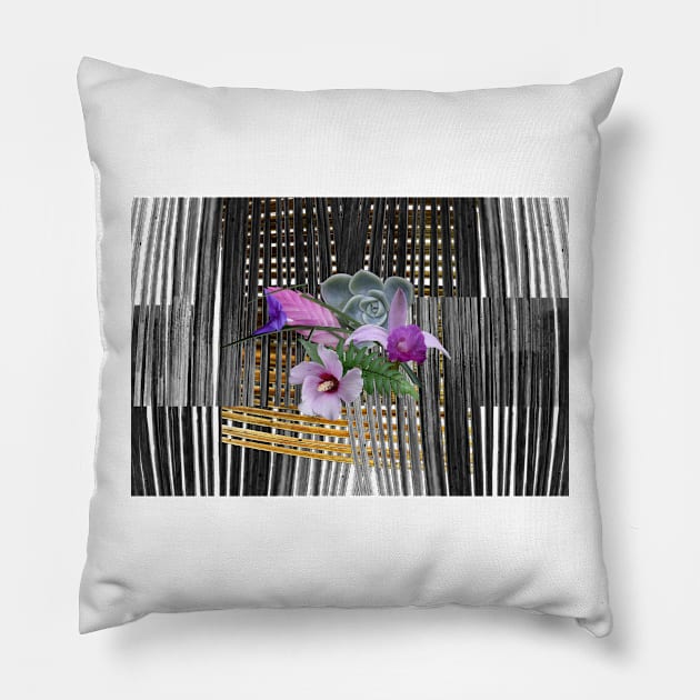 Lilac Bamboo Gold Pillow by delcueto