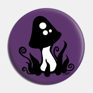 Black mushroom Pin