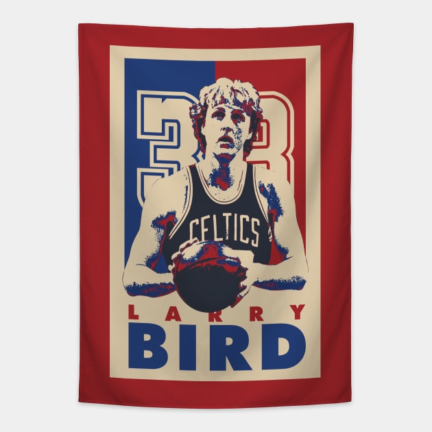 Larry Bird Retro Pop Art Style Tapestry by mia_me