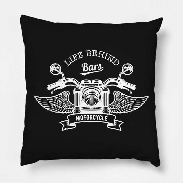 Life Behind Bars Motorcycle Pillow by RajaGraphica