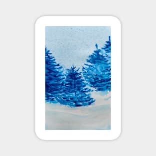 Blue Christmas Trees Magnet