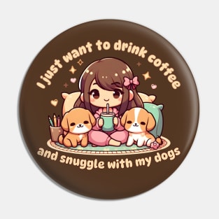 Coffee And Canine Cuddles Pin