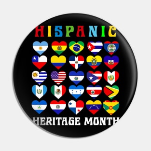 Hispanic Heritage Month 2022 National Latino Countries Flag Pin