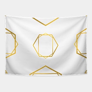 Geometric hexagon gold Tapestry