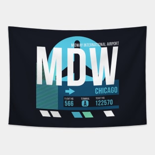 Chicago (MDW) Airport Code Baggage Tag Midway Tapestry