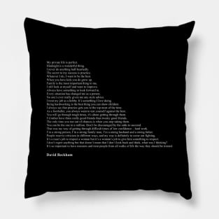 David Beckham Quotes Pillow