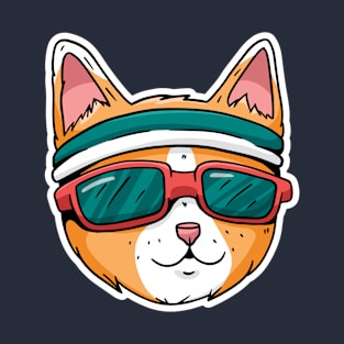 cat wearing a headband and sunglasses T-Shirt