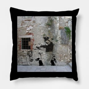 Banksy Wall Art Pillow