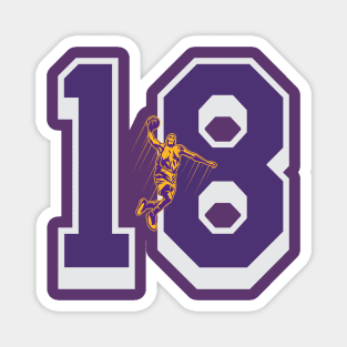 lakers number 18 Magnet