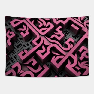 Si-Fi Electro, with pattern, realistic, photo, black, pink Tapestry