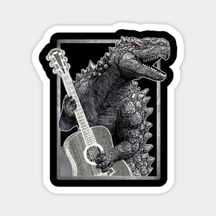 Godzilla Playing Music Magnet