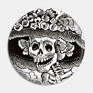 Calavera Catrina | Dia De Los Muertos | Day of the Dead | Skulls | Skeletons | Sugar Skulls | Black | Pin