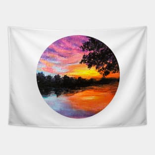 sunset lake view Tapestry