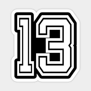 Numbers 13 for a sports team, group, or community Magnet