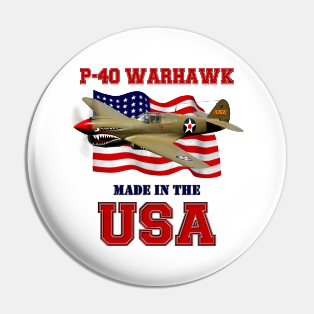 P-40 Warhawk Made in the USA Pin by MilMerchant