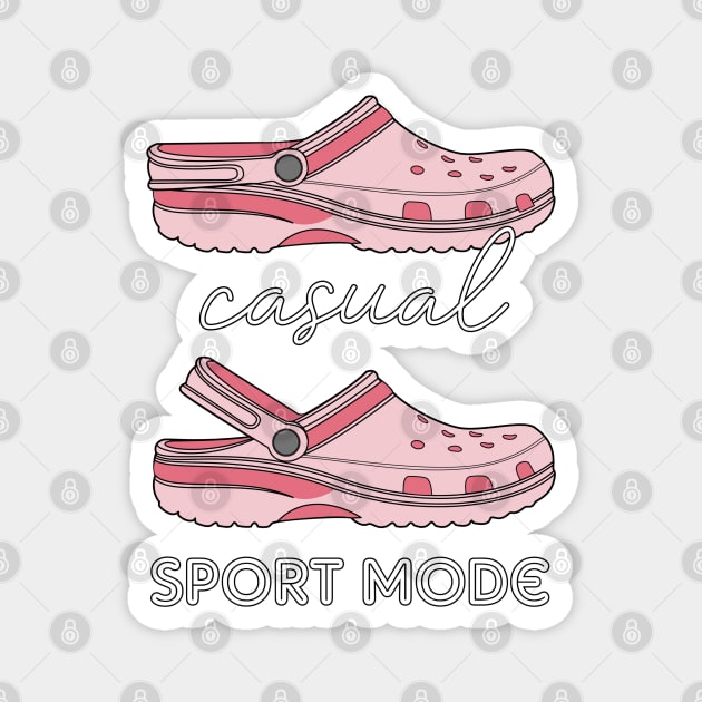 Casual Sport Mode Funny Pink Crocs Magnet by figandlilyco