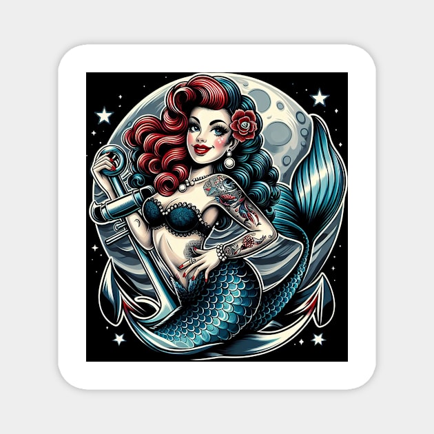 Mermaid girl Magnet by Belle Abreu