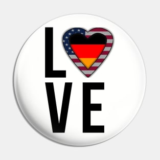 Amerikanische und Deutsches Herz - American German heart Pin