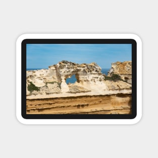 Close up of rocky, limestone outcrop at loch Ard Gorge. Magnet